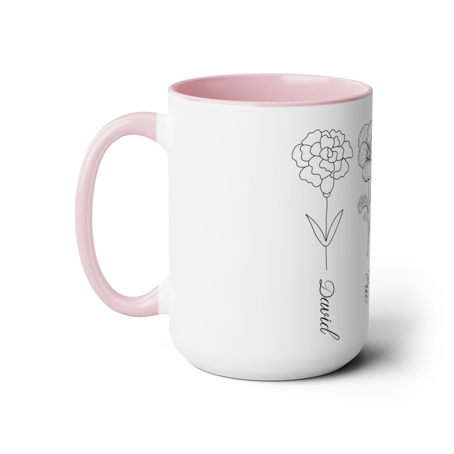 Custom Birth Month Flower mug, Mother's Day Gift, Plant Mom Mug, Custom Mom Mug, Mothers Day Mug, CPlant Lover Gift, Plant mom mug Two-Tone Coffee Mugs, 15oz