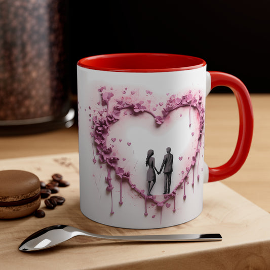 3D Valentine heart mug, couple mug, love heart couple mug, Funny Valentine Heart Candy, heart candy mug, conversation heart mug, Heart-Shaped Mug, Coffee Mug, 11oz