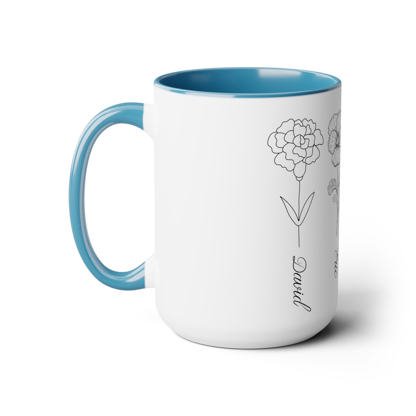 Custom Birth Month Flower mug, Mother's Day Gift, Plant Mom Mug, Custom Mom Mug, Mothers Day Mug, CPlant Lover Gift, Plant mom mug Two-Tone Coffee Mugs, 15oz