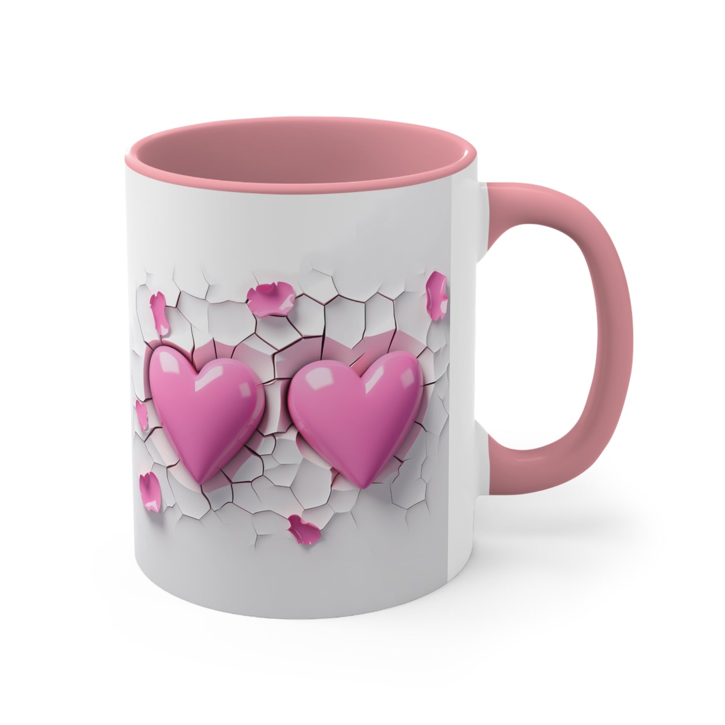 3D Valentine heart crack in the wall mug, couple mug, love heart couple mug, Funny Valentine Heart Candy, heart candy mug, conversation heart mug, Heart-Shaped Mug, Coffee Mug, 11oz