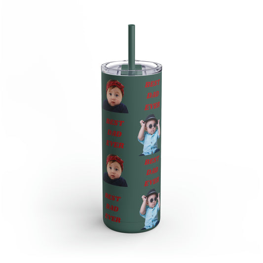 Custom Photo Tumbler, Best Dad Ever Valentine's Day gift, Dad gift, Dad tumbler, Birthday gift, Father's Day Gift, Tumblers, Gift for him, Skinny Matte Tumbler, 20oz