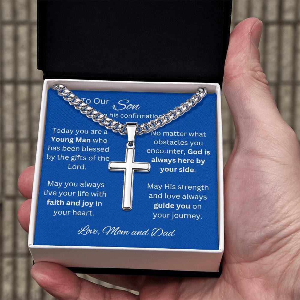 Holy Confirmation Gift, Confirmation Gift, Gift from Parents, Confirmation Necklace, Gift for Him, Baptism Gift, First Communion, Faith, Christening, Confirmation, Cross Necklace