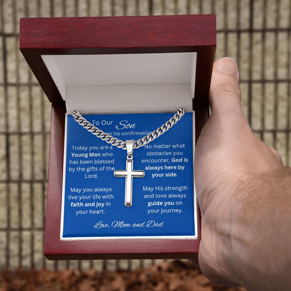 Holy Confirmation Gift, Confirmation Gift, Gift from Parents, Confirmation Necklace, Gift for Him, Baptism Gift, First Communion, Faith, Christening, Confirmation, Cross Necklace