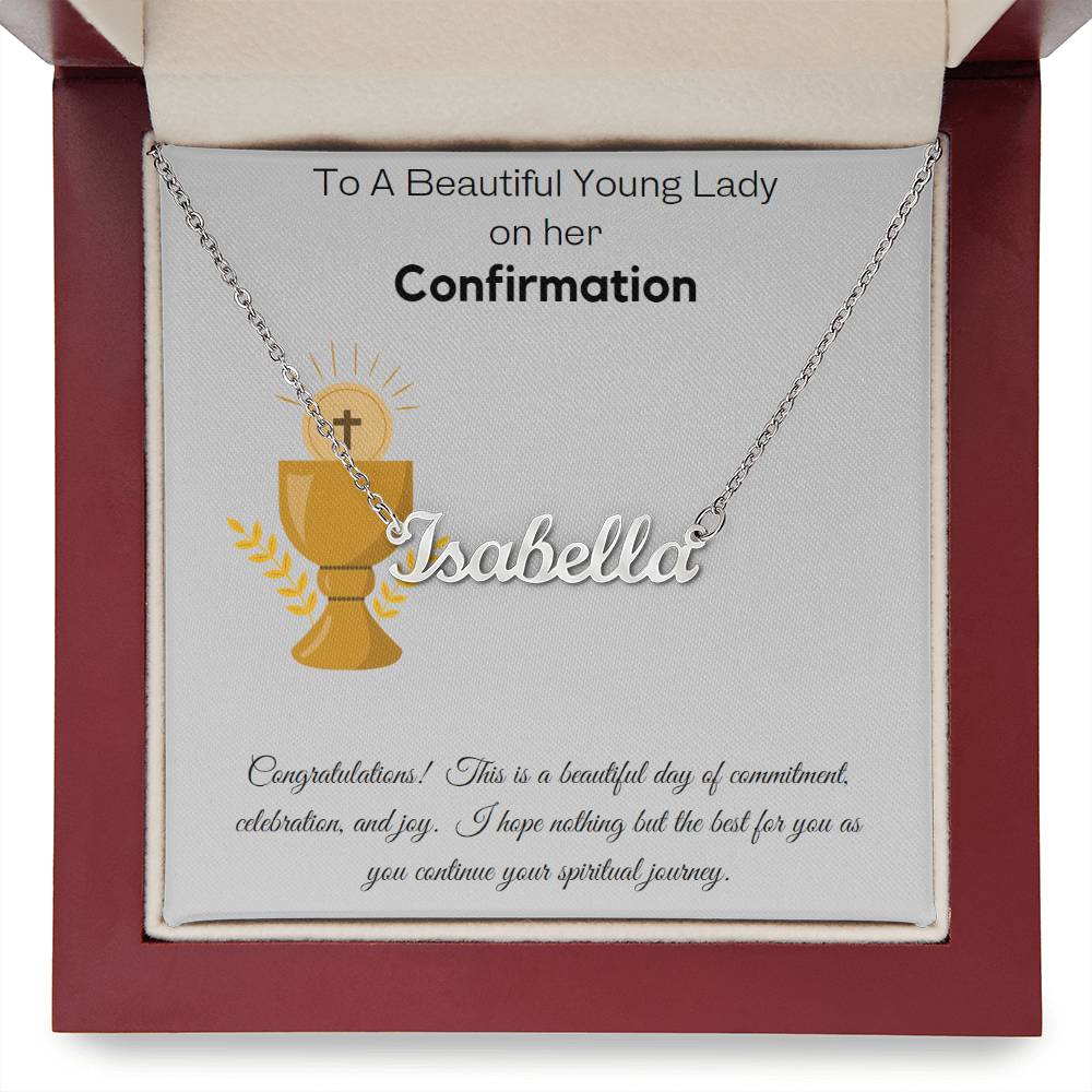 Personalized Name Necklace, Gift from Godparent, Confirmation Gift from Parents, Confirmation Necklace, Communion gift, Baptism gift,