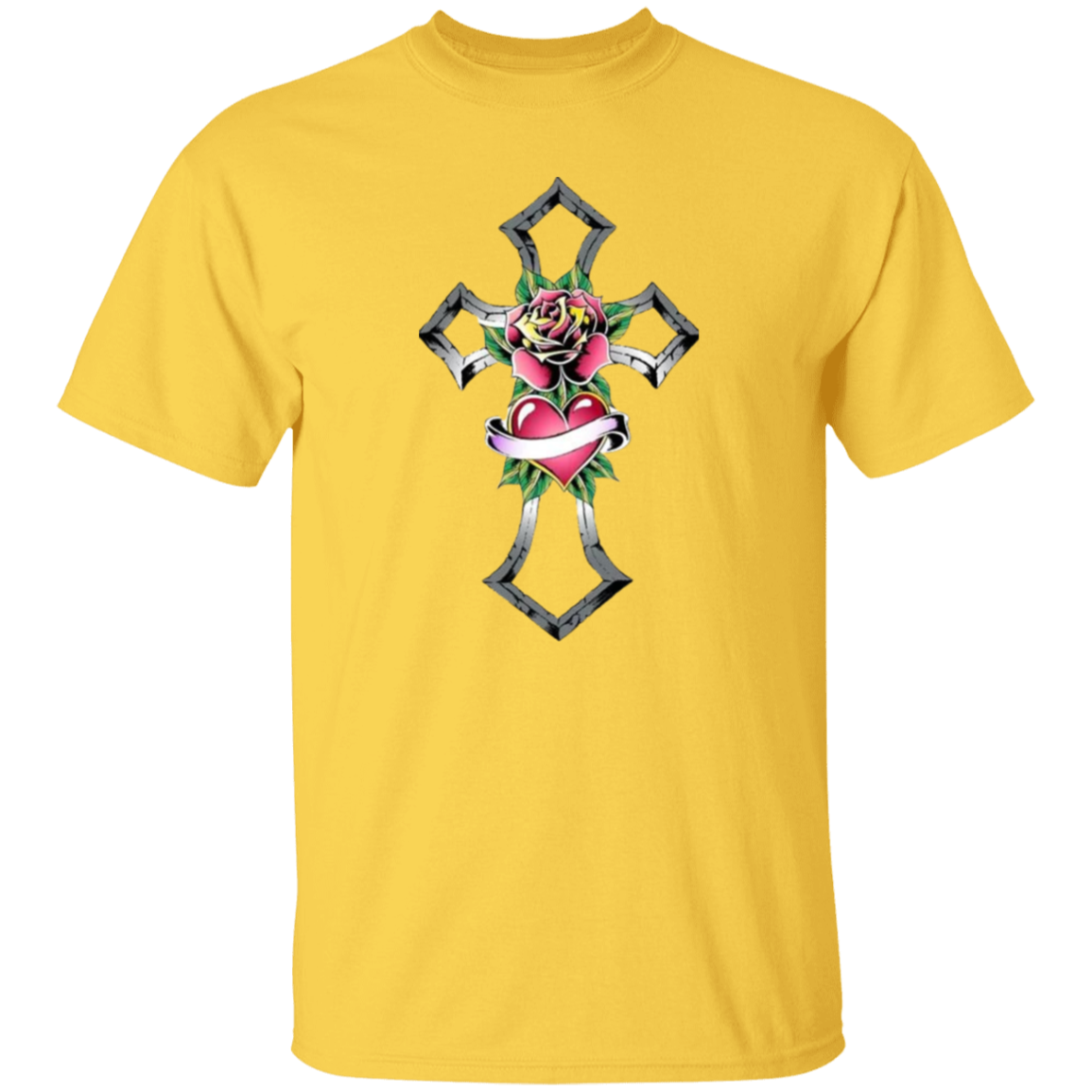 Tribal Rose with Heart Emblem Unisex T-Shirt