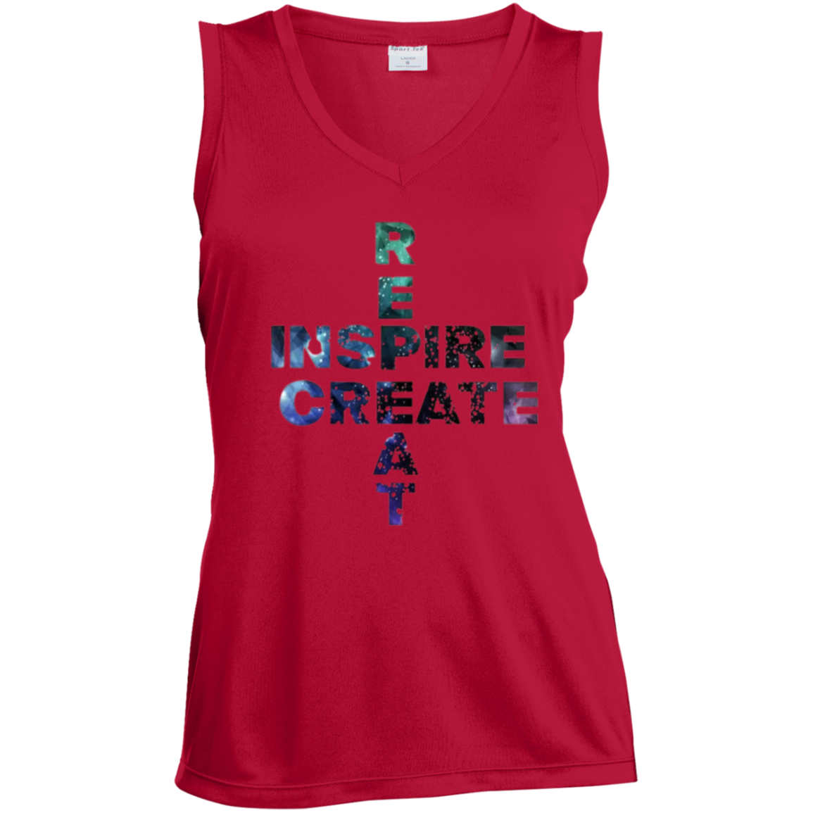 Repeat Inspire Create Ladies' Sleeveless V-Neck Performance Tee