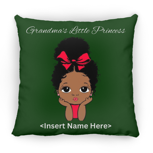 Grandma's Little Princess Large Square Pillow Children Room Decorative pillow / Black children girls bedroom pillows / baby girl room decor / little melanin queen