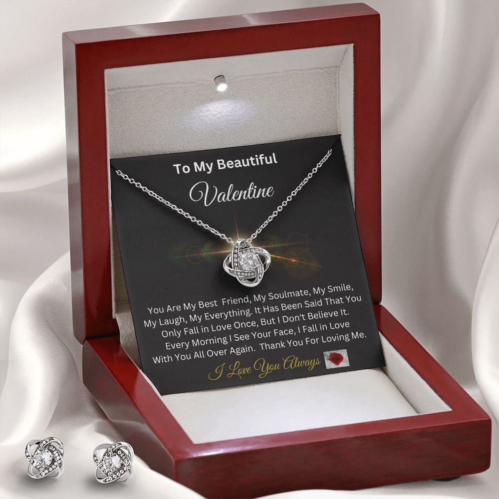 Gorgeous Love Knot Earring & Necklace Set for Soulmate, For Girlfriend, For Wife, For Significant Other