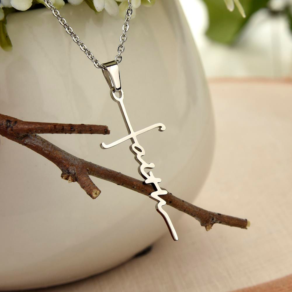 The Faith Cross Necklace, Cross Pendant, Holy Confirmation, Gift from Godparent, Gift from Parents, Confirmation Necklace, Gift for Him, Gift for Her, Baptism Gift, First Communion, Faith, Christening, Confirmation, Cross Necklace