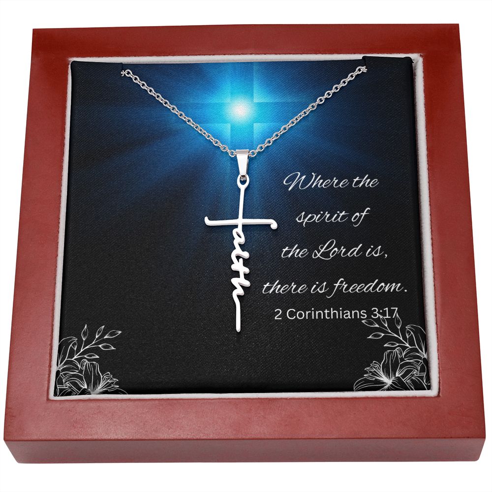 Faith Cross Necklace, Custom Bible Verse On Message Card Christian Gift, Graduation Gift for Her, Graduation Necklaces For Women Jewelry, Christian Jewelry For Women, Faith Necklace, Faith Jewelry Gift,