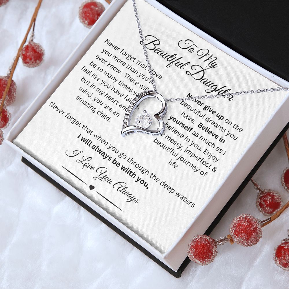 to My Beautiful Daughter. Never Forget That I Love youDaughter Gift Graduation, Christmas Gift, Daughter Necklace, Graduation Gift, Birthday Gift